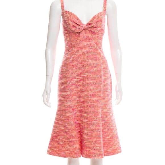 MOSCHINO Cheap & Chic Pink Tweed Strapless Bow Front Dress, IT44, US 10, NWT - Picture 8 of 8